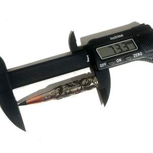 Elegant Baroque Scroll Engraved Bullet Casing With Black Tip 5 Pcs