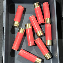 Load image into Gallery viewer, 8 Blank Salmon Red Empty Shotgun Shells 12 Gauge No Markings On Hulls DIY Boutonniere Wedding Lapel Crafts
