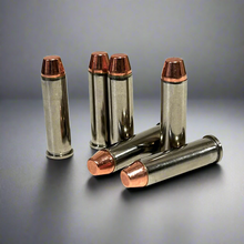 Load image into Gallery viewer, 357 Magnum Nickel Dummy Rounds With New Flat Nose Bullets
