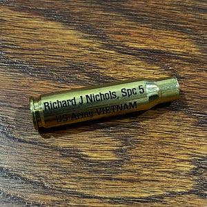 Custom Engraved Brass 308 - Richard Nichols Spc 5