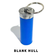 Load image into Gallery viewer, Blank Federal Shotgun Shell Keychain 12 Gauge Blue
