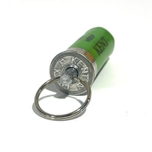 Load image into Gallery viewer, Browning Shotgun Shell Key-Chain 12 Gauge Lime Green
