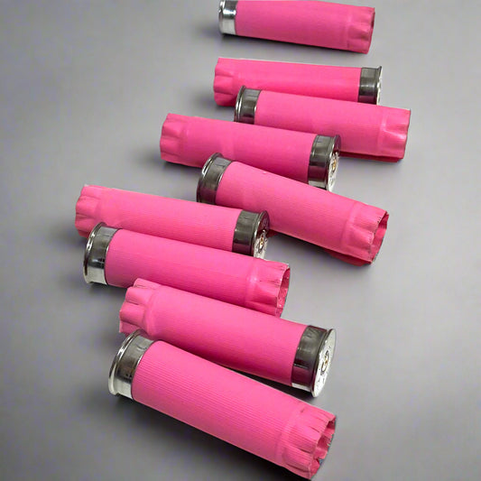 Pink Blank Empty Shotgun Shells 12 Gauge Hulls DIY Boutonniere Wedding Crafts | 8 Pcs