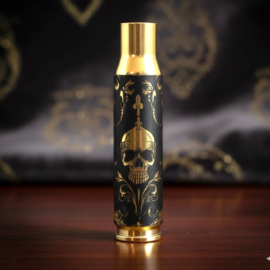 Gothic Steampunk Skull Engraved Brass 5 Pcs
