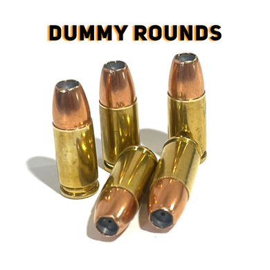 Dummy Brass 9MM Luger Polished Casings With New Jacketed Hollow Point Bullet
