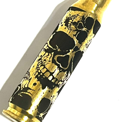 Skulls 308 WIN Engraved Brass 5 Pcs