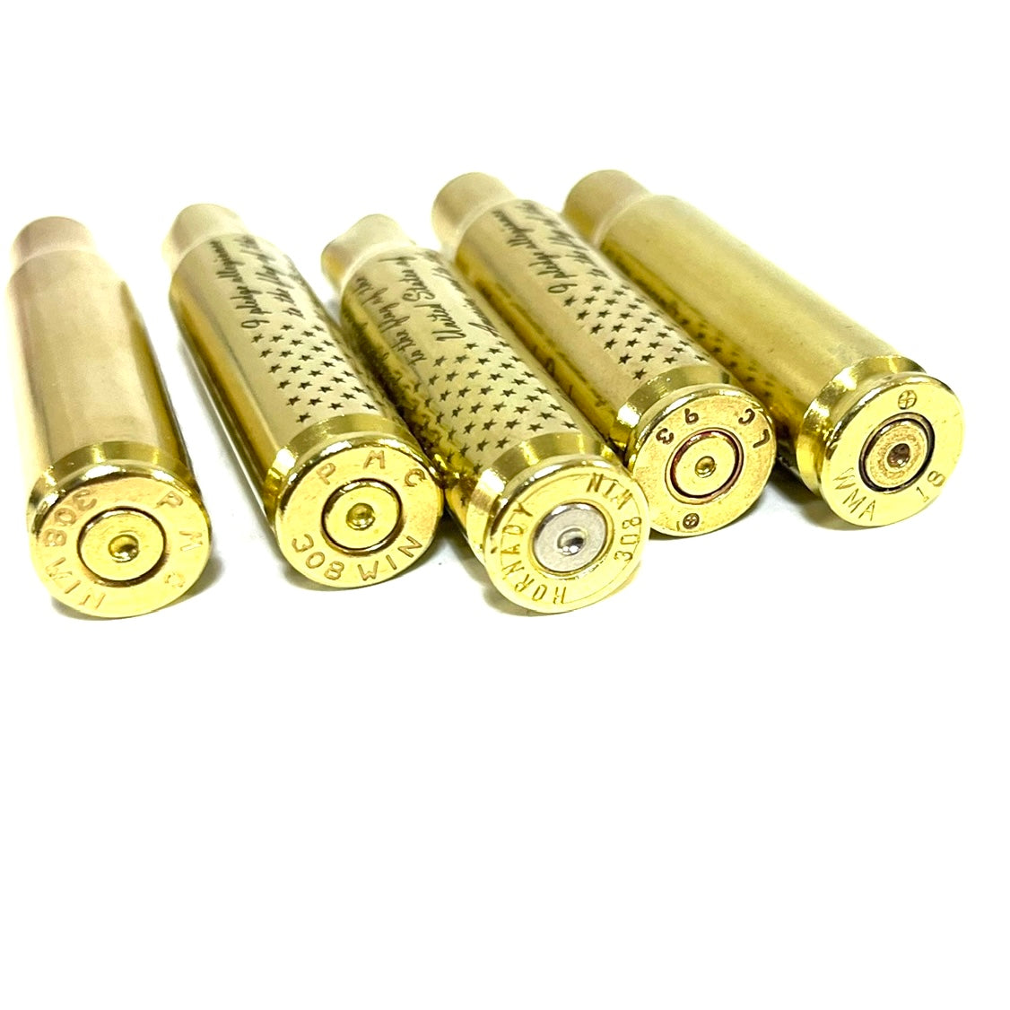 Pledge Of Allegiance Flag 308 WIN Engraved Brass 5 Pcs