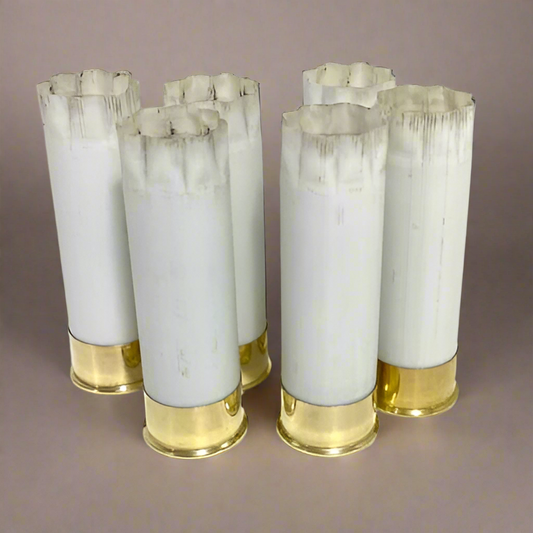 White Blank Empty Shotgun Shells 12 Gauge No Markings On Hulls Used Shotshells DIY Boutonniere Wedding Crafts | 12 Pcs