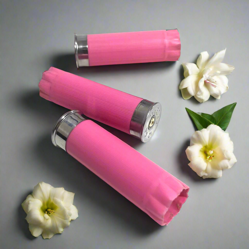 Pink Blank Empty Shotgun Shells 12 Gauge Hulls DIY Boutonniere Wedding Crafts | 8 Pcs 