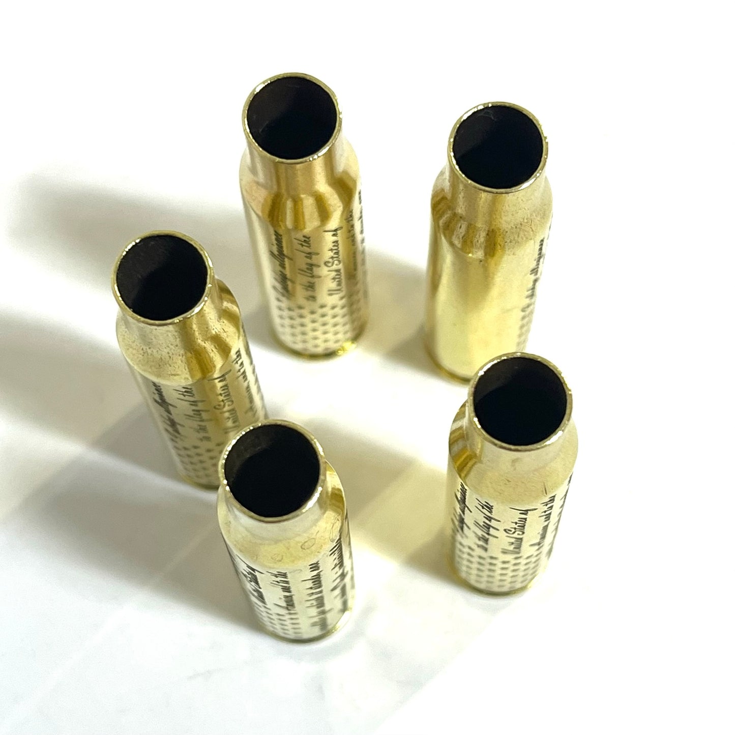 Pledge Of Allegiance Flag 308 WIN Engraved Brass 5 Pcs