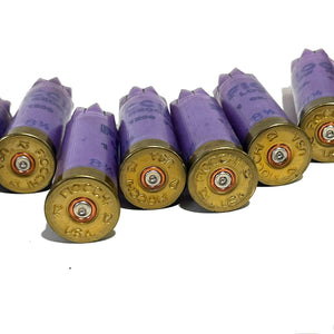 Purple empty shotgun cartridges for crafts