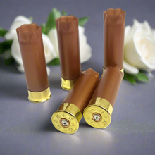 Load image into Gallery viewer, 8 Blank Rose Gold Shotgun Shells 12 Gauge No Markings On Hulls Shotshells DIY Boutonniere Wedding Crafts
