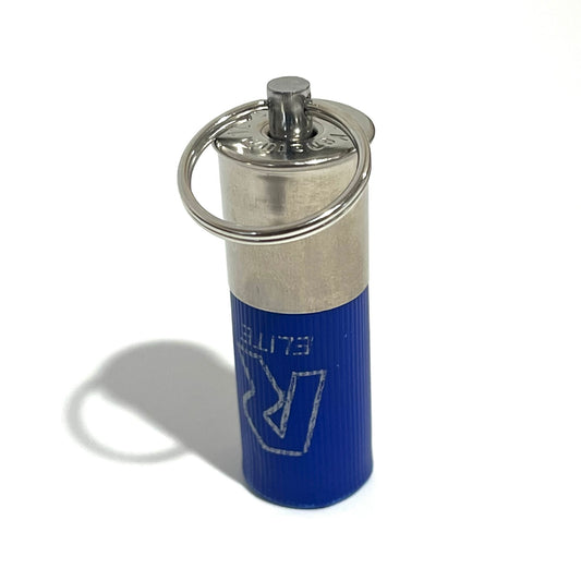 RIO Blue Shotgun Shell Keychain 12 Gauge High Brass