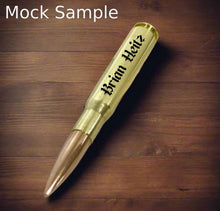 Load image into Gallery viewer, Custom Engraved 50 BMG with Hand Polished Brass Shell - Brian Heitz
