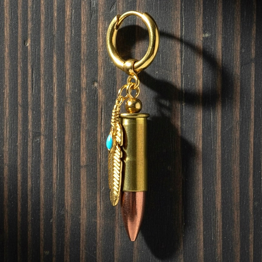 Brass bullet earrings made from real bullet casings