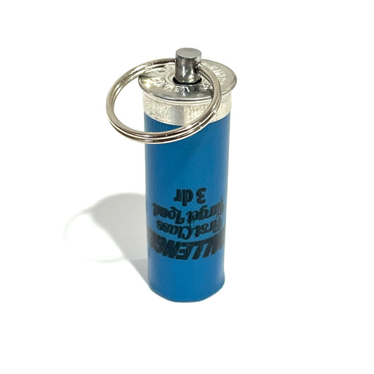 Challenger Shotgun Shell Key-chain 12 Gauge Electric Blue