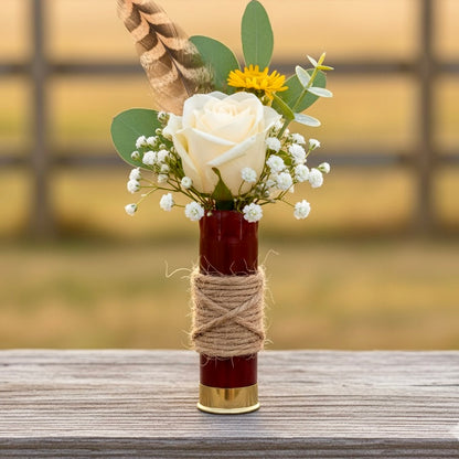 Glossy Blank Dark Red Shotgun Shells 12 Gauge For Wedding Boutinieres