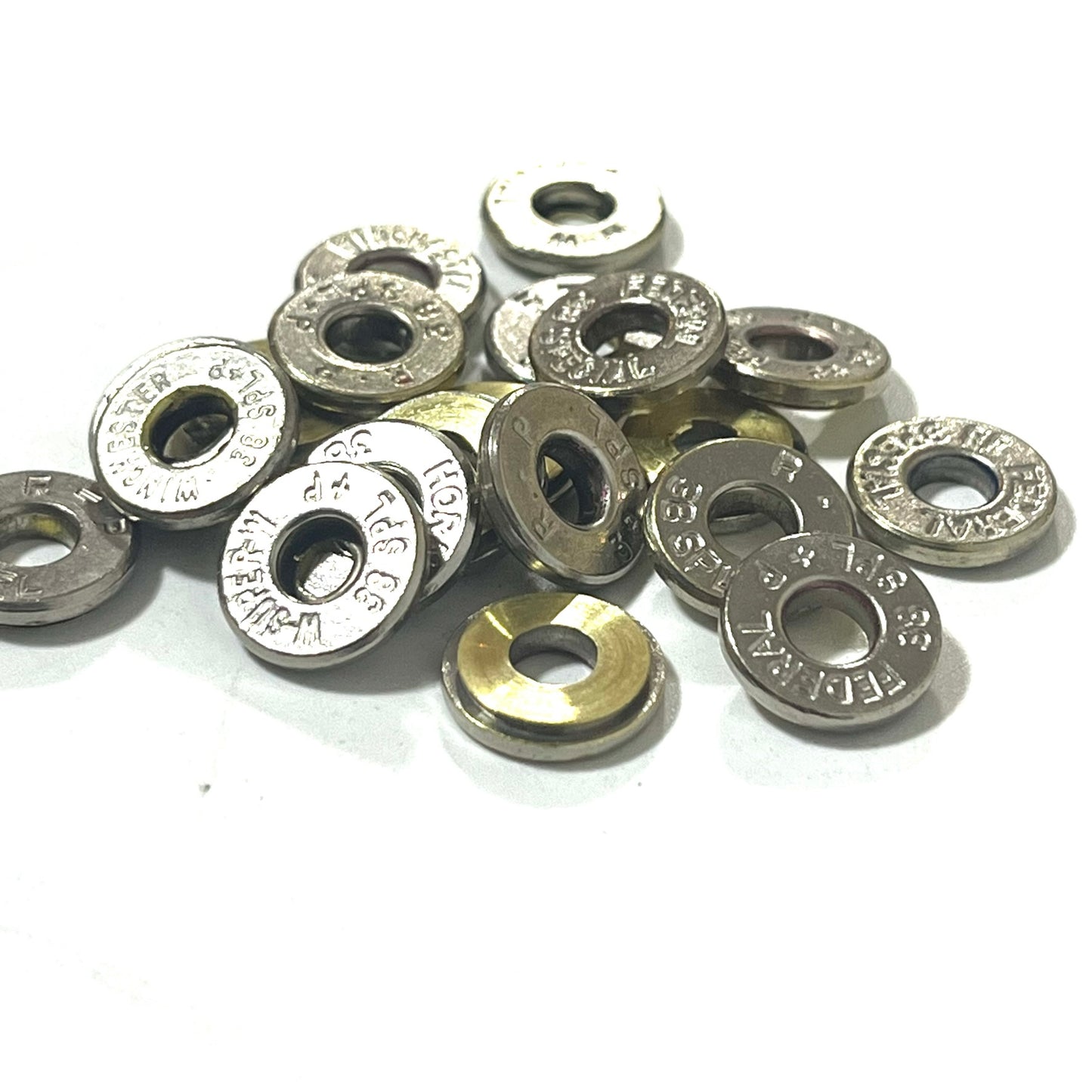 38 Special Deprimed Polished Nickel Bullet Slices