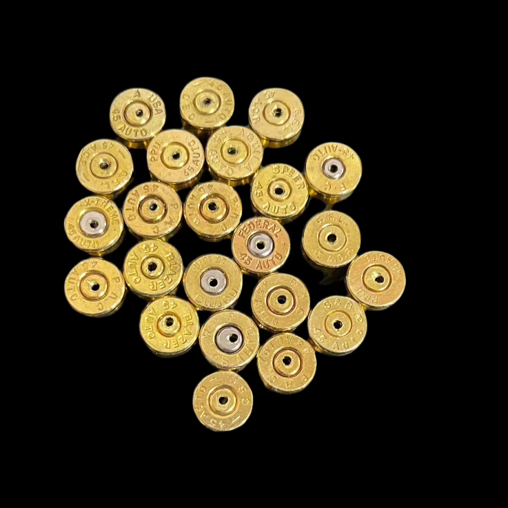 Drilled 45 ACP Brass Shells Empty Used Spent Casings 45 Auto Qty 10