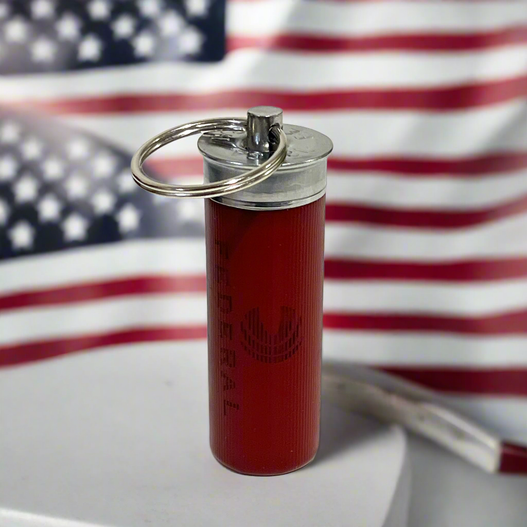 Federal Dark Red 12 Gauge Shotgun Shell Keychain — Classic Color