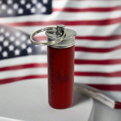 Federal Dark Red 12 Gauge Shotgun Shell Keychain — Classic Color