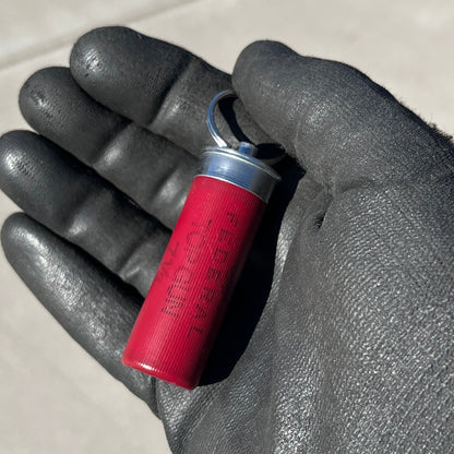 Federal Dark Red 12 Gauge Shotgun Shell Keychain — Classic Color