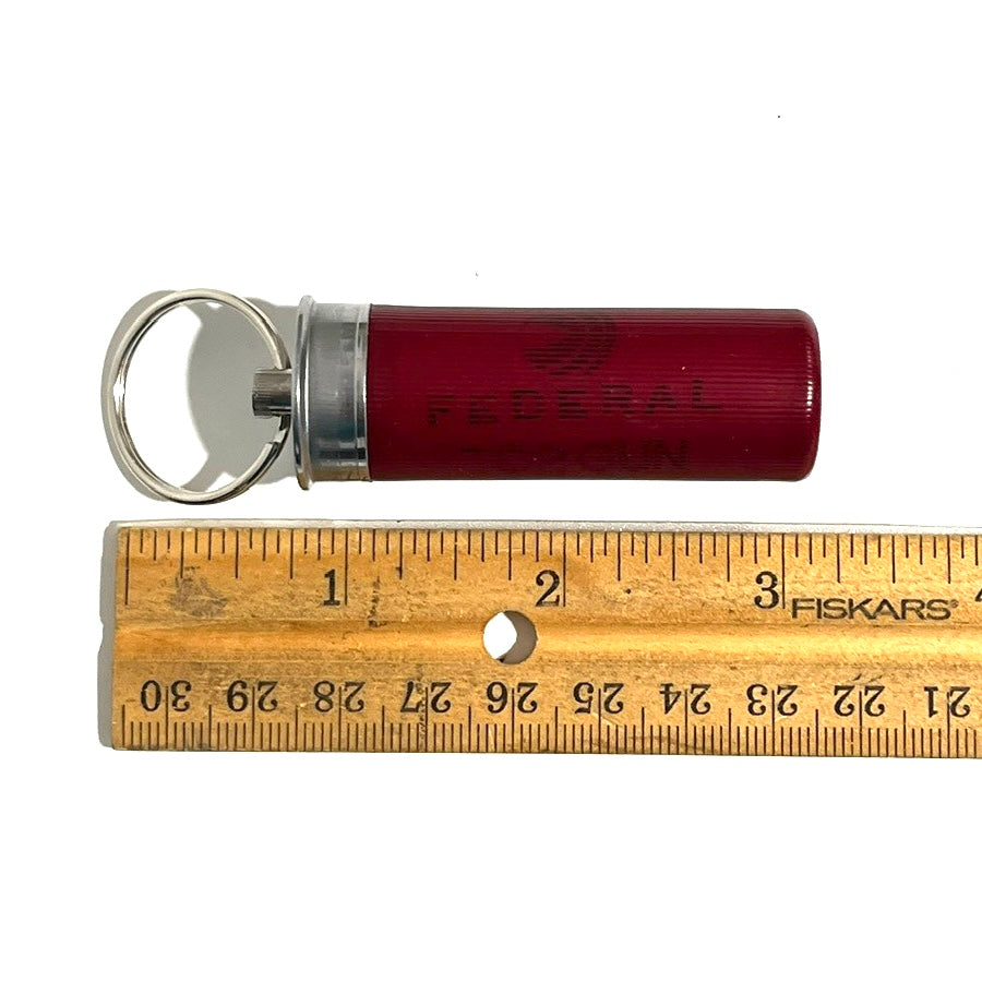Federal Dark Red 12 Gauge Shotgun Shell Keychain — Classic Color