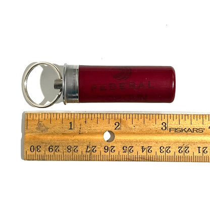 Federal Dark Red 12 Gauge Shotgun Shell Keychain — Classic Color