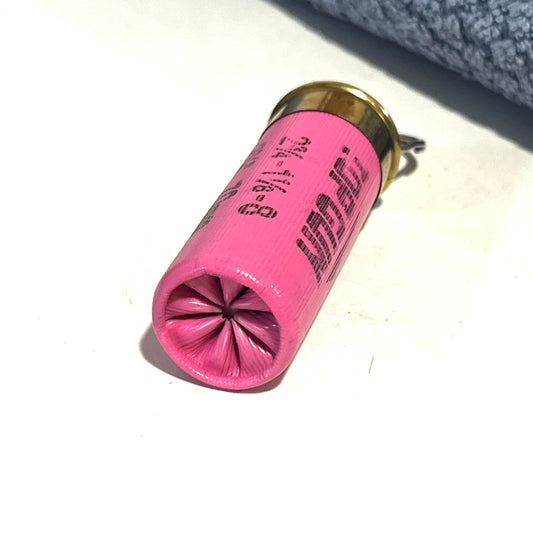 Federal Pink & Gold Brass 12 Gauge Shotgun Shell Keychain