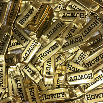 Custom Engraved HOWDY 308 Flattened Brass Bullet Casings | 50 Pcs