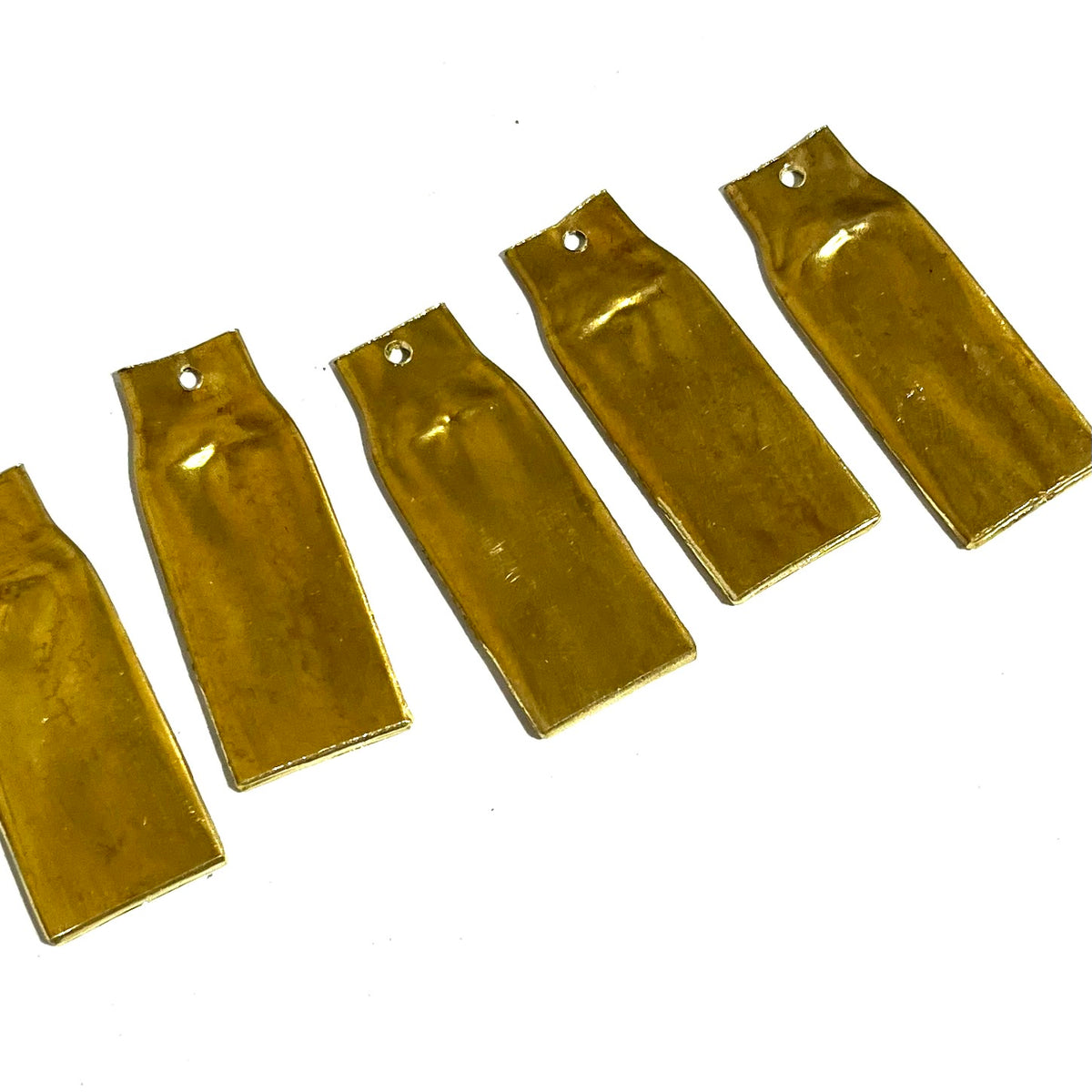 Flattened Brass Blanks With Hole For Metal Stamping Real Fired Bullet Casings Qty 5
