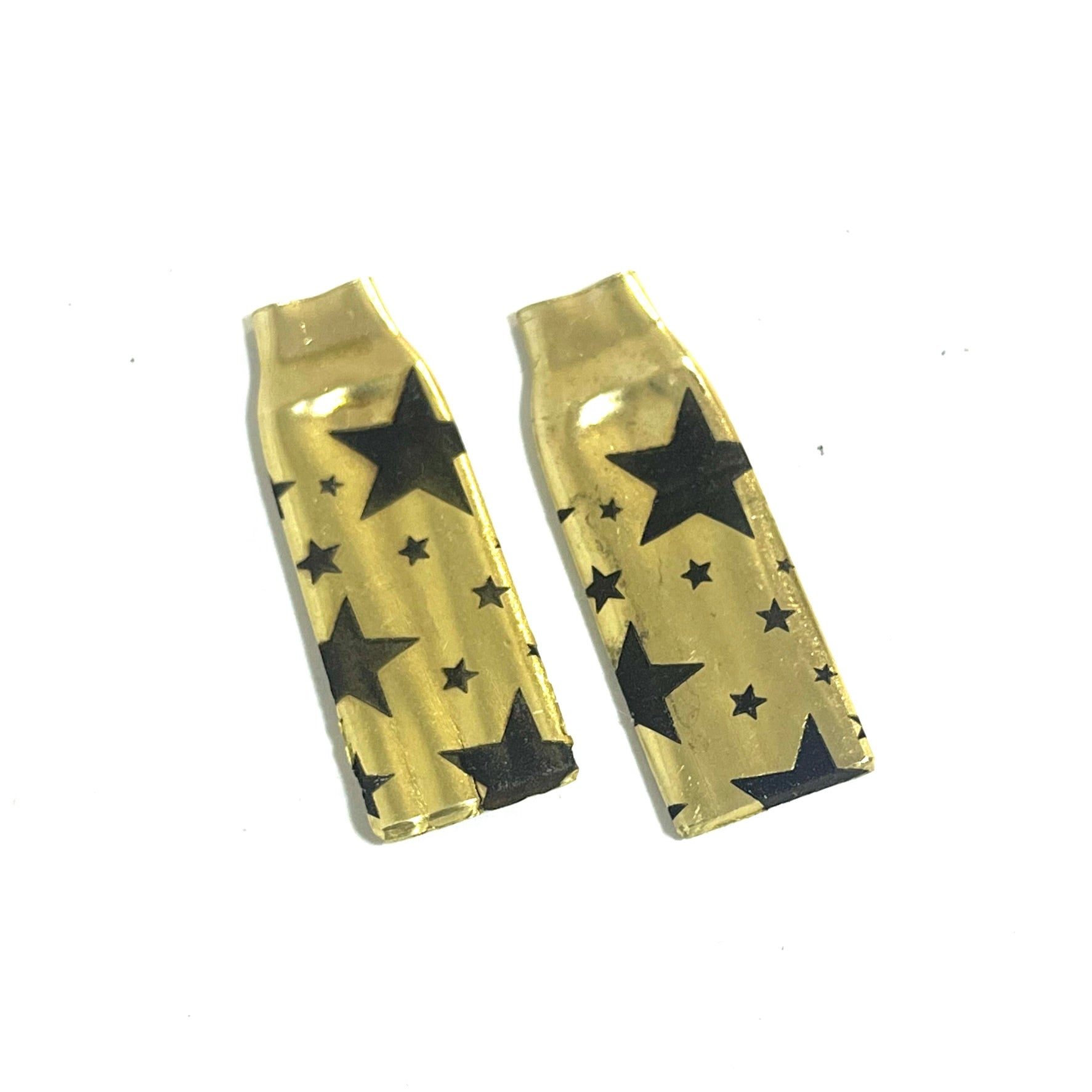 Engraved Brass Bullet Casings Flattened Stars 5 Pcs
