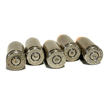 Load image into Gallery viewer, inert 9mm nickel flat nose fake bullets
