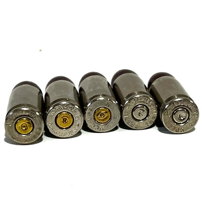 9MM Nickel Dummy Round With New Polymer Coated Dark Red Bullet