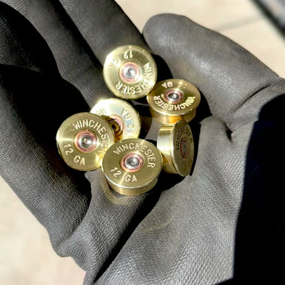 Winchester Gold Head Stamps 12 Gauge Shotgun Shell Steel Bottoms Hand Polished Brass 20 Pcs