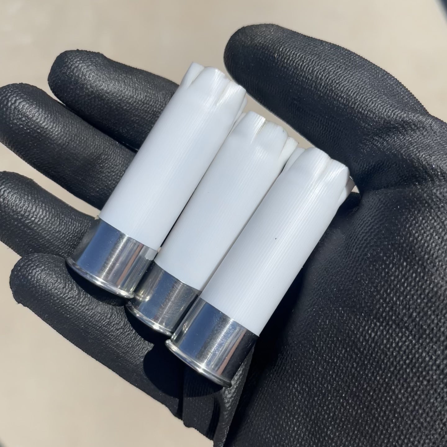 White Blank Empty Shotgun Shells Silver Bottom 12 Gauge No Markings On Hulls Used Casings DIY Wedding Boutonnieres | FREE SHIPPING