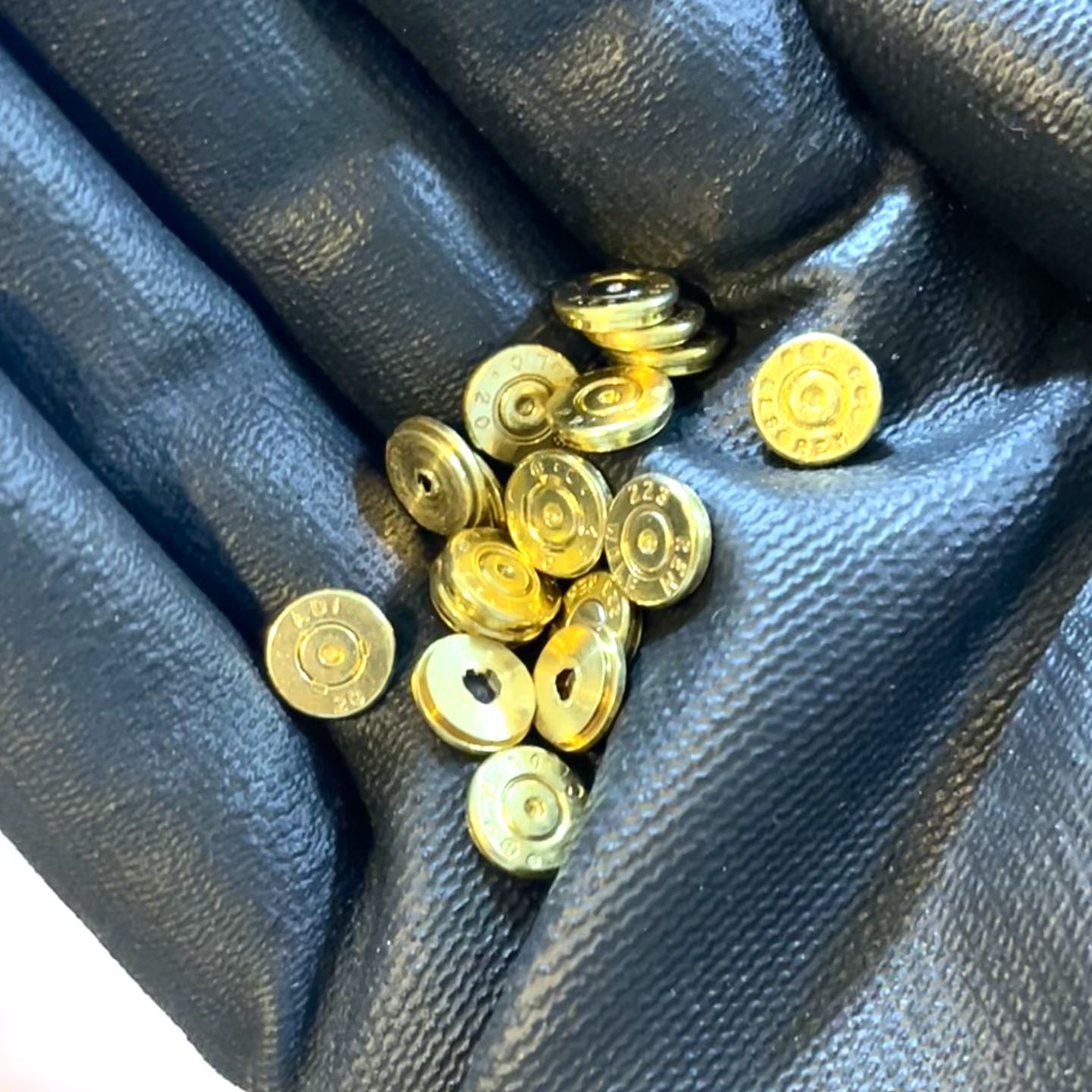 223 5.65 Thin Cut Polished Brass Bullet Slices