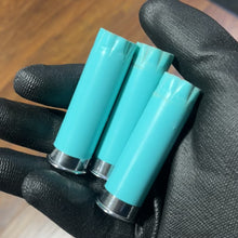 Load and play video in Gallery viewer, Light Blue / Teal Blank Shotgun Shells 12 Gauge No Markings On Hulls Shotshells Once Fired Used Casings DIY Boutonniere Wedding Crafts

