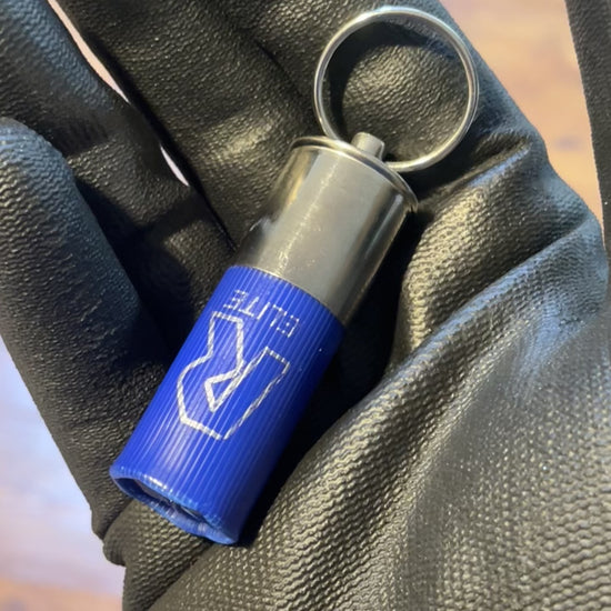 RIO Blue Shotgun Shell Keychain 12 Gauge high Brass