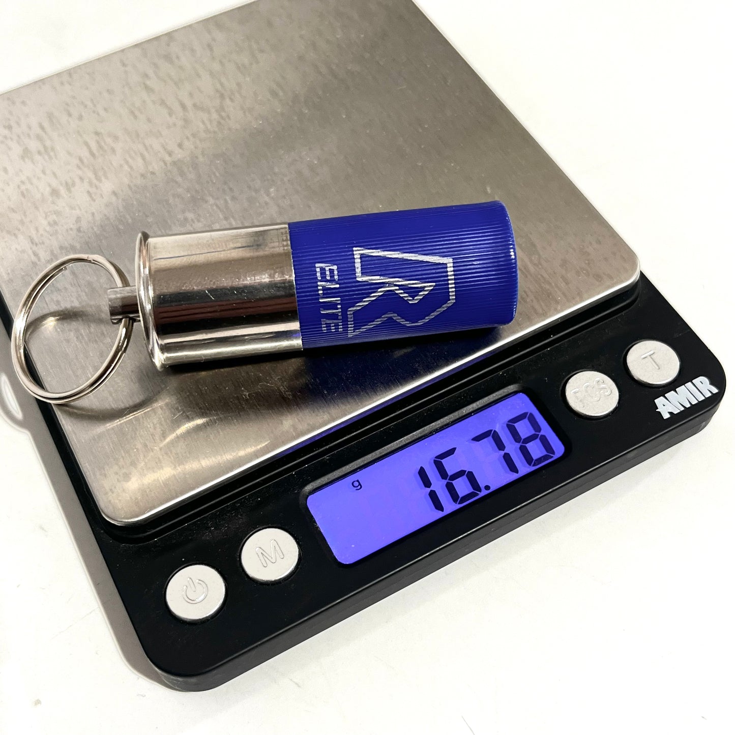RIO Blue High Brass 12 Gauge Shotgun Shell Keychain