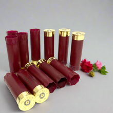 Load image into Gallery viewer, Blank Dark Red Shotgun Shells 12 Gauge No Markings On Hulls DIY Boutonniere Wedding Crafts
