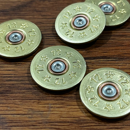 Tri-Color Stars Gold 12 Gauge Shotgun Shell Slices Qty 15