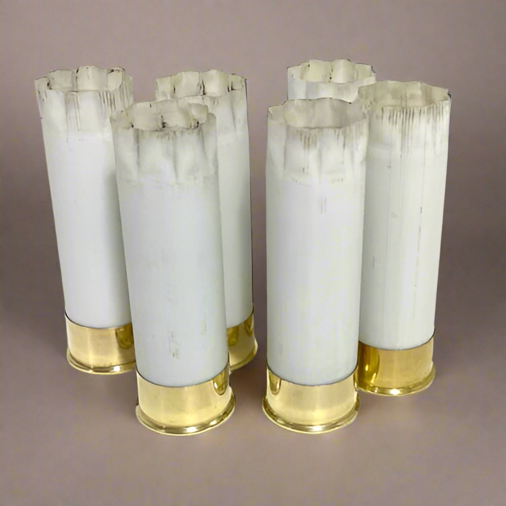 White Blank Empty Shotgun Shells 12 Gauge No Markings On Hulls Used Shotshells DIY Boutonniere Wedding Crafts | 12 Pcs