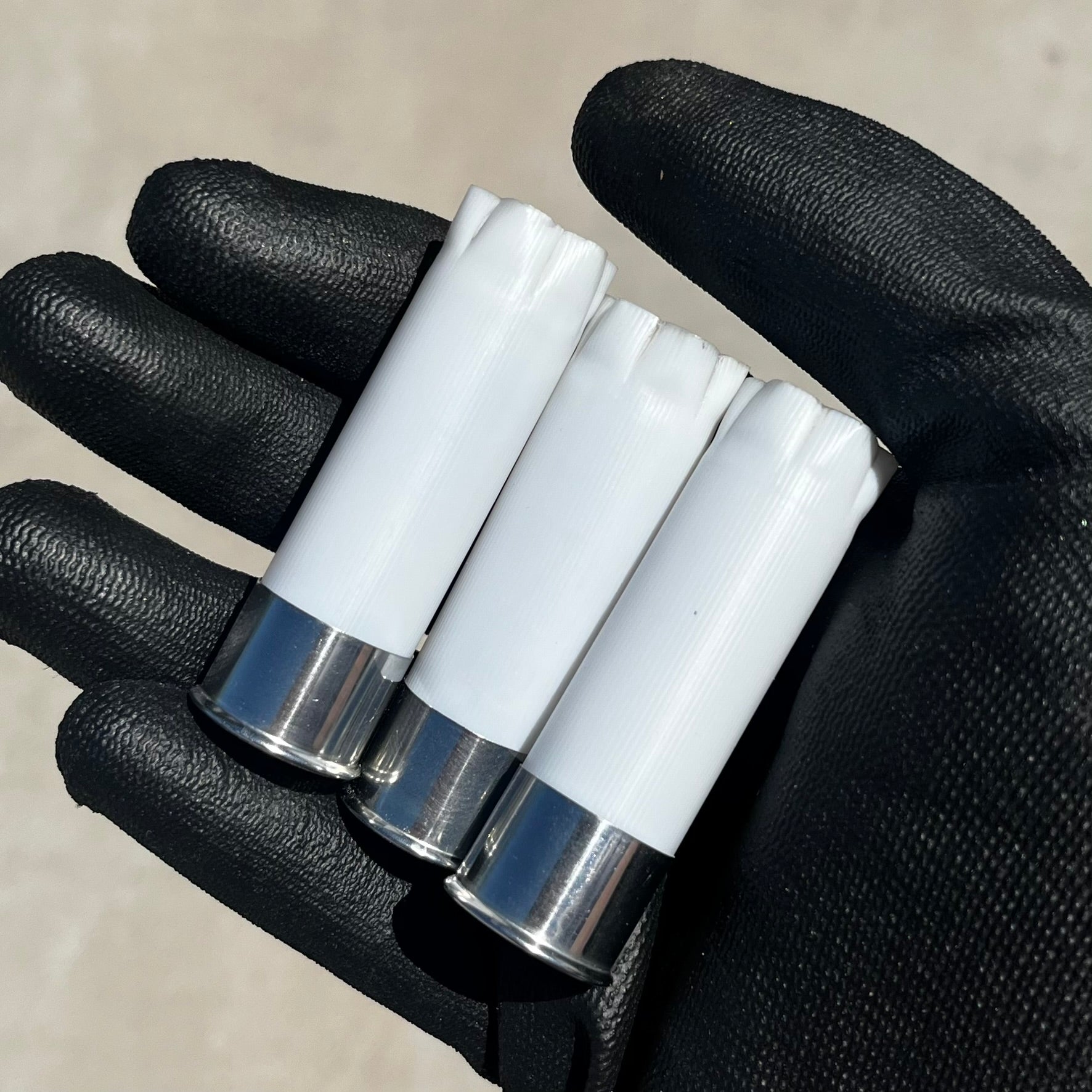 White Blank Empty Shotgun Shells Silver Bottom 12 Gauge No Markings On Hulls Used Casings DIY Wedding Boutonnieres
