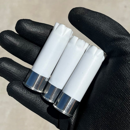 White Blank Empty Shotgun Shells Silver Bottom 12 Gauge No Markings On Hulls Used Casings DIY Wedding Boutonnieres