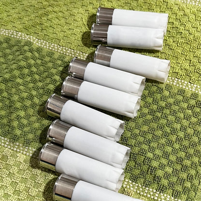 White Shotgun Shells | 12 Gauge Blank Hulls, Silver Bottom | Qty 8