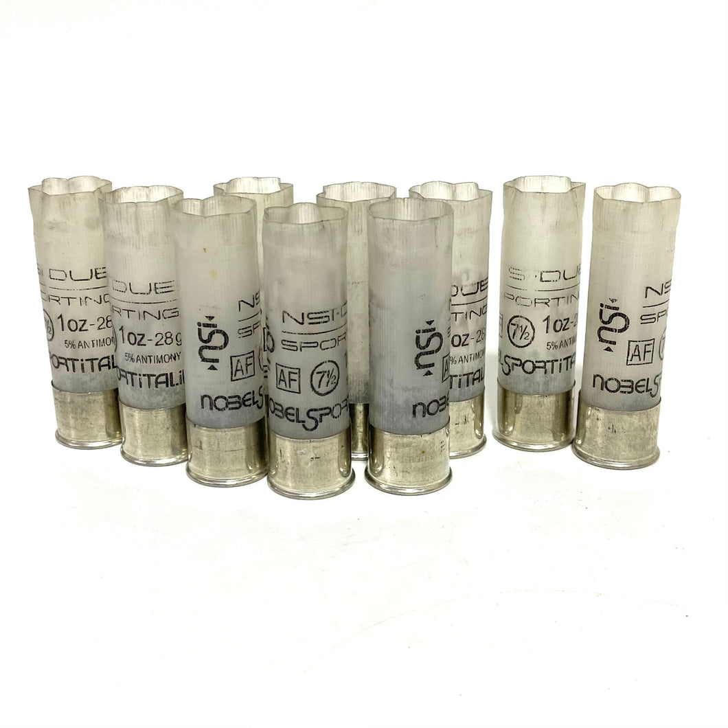 Nobel 12 Gauge High Brass Empty Shotgun Shells Semi Translucent 12GA Hulls Spent Fired Used Cartridges