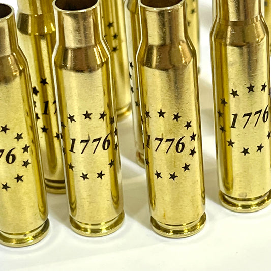 308 WIN Brass Shells 1776 Betsy Ross Engraved Casing 5 Pcs
