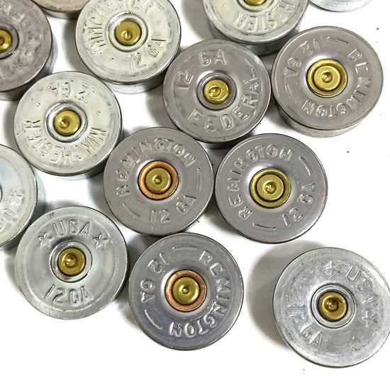 Silver Head Stamps Shotgun Shell 12 Gauge Silver End Caps Bottoms DIY Bullet Necklace Earring Jewelry Steampunk Crafts