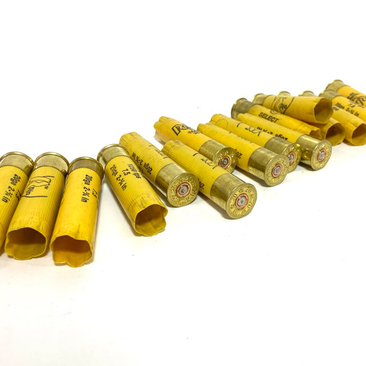 Yellow 20 Gauge Empty Shotgun Shells